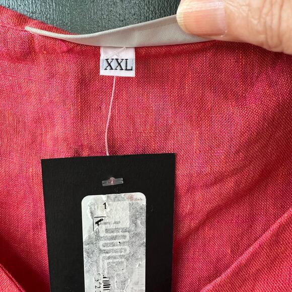 NWT Bryn Walker XXL Linen Tank Top Pink Orange Sleeveless Made in USA Minimalist - Picture 5 of 6